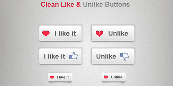 Nice Clean LikeUnlike Button [PSD]