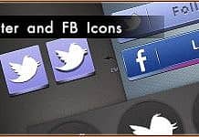 Twitter and FB Icons [PSD]