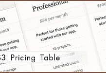 Building CSS3 Animated Pricing Table