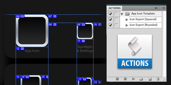iOS App Icon Photoshop Template with Actions [PSD] 06
