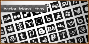 Social and Web Vector Mono Icons Set [Ai]