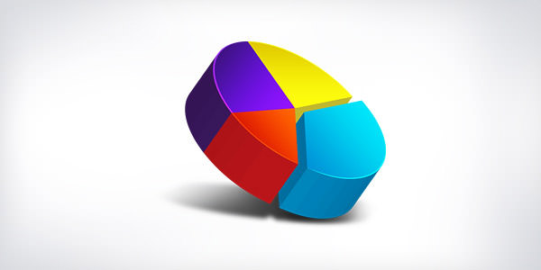 Business Graph and Chart Graphics [PSD]. 3D pie chart icon