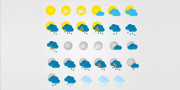 Freebies, Weather Icons Huge Collection. Sticky Weather Icons
