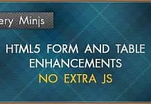 Simple HTML5 form and table enhancements. jQuery Minjs