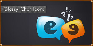Glossy Chat, Comments and Discussion Icons [PSD]