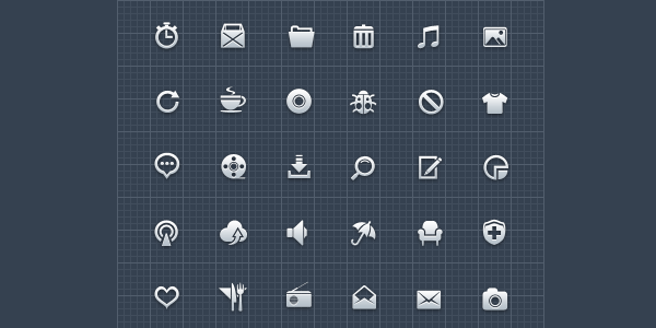 Grayscale Icons Pack [PSD] Monochromatic Iconset
