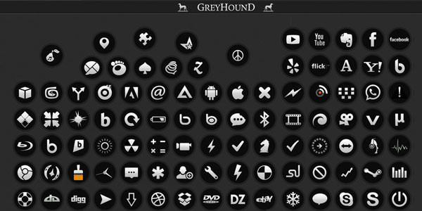 Grayscale Icons Pack [PSD] GreyHound