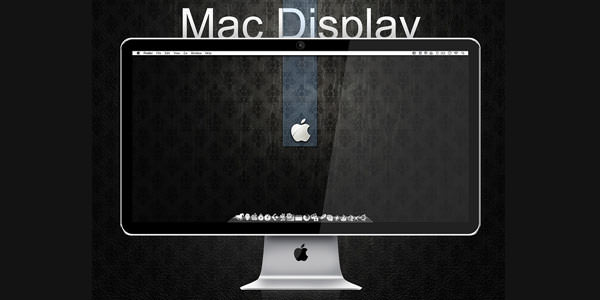 Computer and TV LCD-LED Display Templates [PSD] Mac Display PSD + logo brush