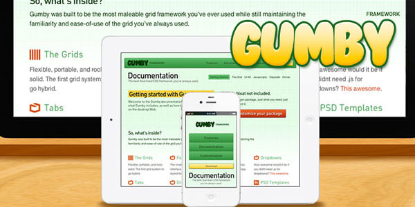 Fluid-fixed 960 Grid CSS Framework. Gumby