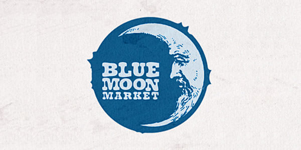 Creative Logo Designs with Moon for Inspirations Blue Moon Market