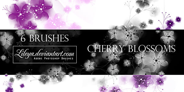 High quality Photoshop Floral Brushes Cherry blossoms