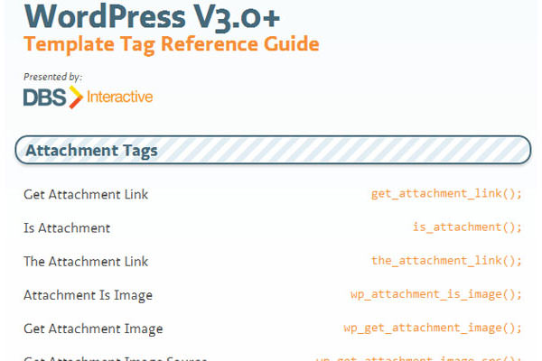 Useful WordPress Infographics and Detailed Cheat Sheets. WordPress 3.x Template Tag Reference Cheat Sheet