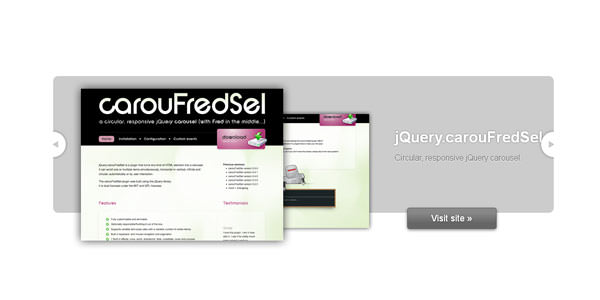 Create attractive circular and responsive carousel with jQuery CarouFredSel. Beautifully styled and animated carousel header with image and text