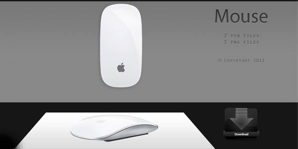 Detailed Computer Mouse. Photoshop Templates and Tutorials [PSD]. Apple Mouse