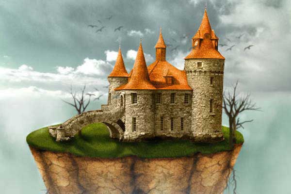 Impressive Fantasy Art Photoshop Tutorials. Floating Island