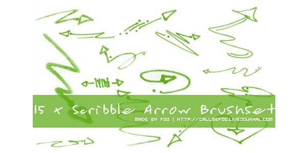 Free Hand Drawn Photoshop Arrow Brushes and Symbols. Scribble Arrow Brushset
