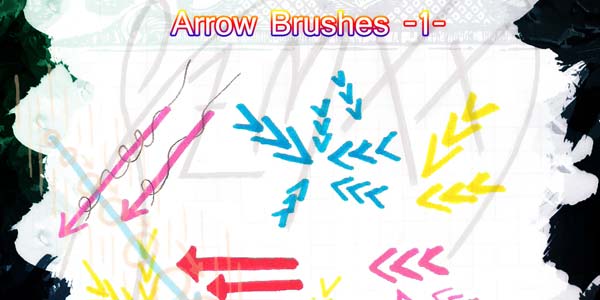 Free Hand Drawn Photoshop Arrow Brushes and Symbols. Arrow Brushes -1-
