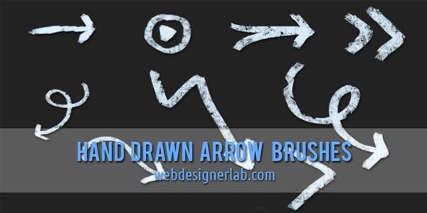 Free Hand Drawn Photoshop Arrow Brushes and Symbols. Grungy Hand Drawn Arrow Brushes