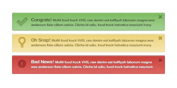 Notification/Alert Blocks, Bars, Boxes [PSD]. Web Alerts or Notifcations