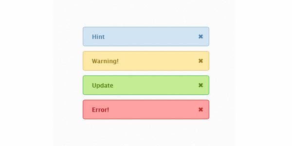 Notification/Alert Blocks, Bars, Boxes [PSD]. 4 minimalistic notice styles