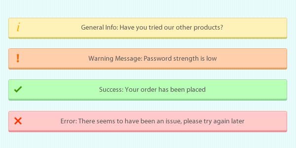 Notification/Alert Blocks, Bars, Boxes [PSD]. Notification Bars PSD