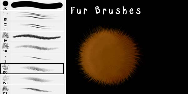Fur and Hair Photoshop Brushes. Fur Brushes