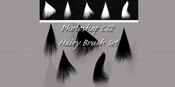 Fur and Hair Photoshop Brushes. Photoshop CS2-Hairy Brush Set
