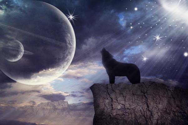 Creating Fantasy Illustration and Magic Scenes. Photoshop Tutorials. Design a wolf howling at the moon