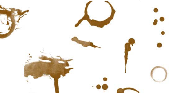 Water Stains and Ink Blots Photoshop Brushes. Coffee stains brushes