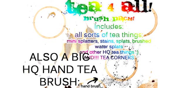 Water Stains and Ink Blots Photoshop Brushes. Tea 4 all - HQ Brushes