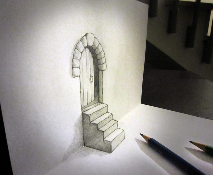 Anamorphic Pencil Art. 3D amazing drawing by Alessandro Diddi