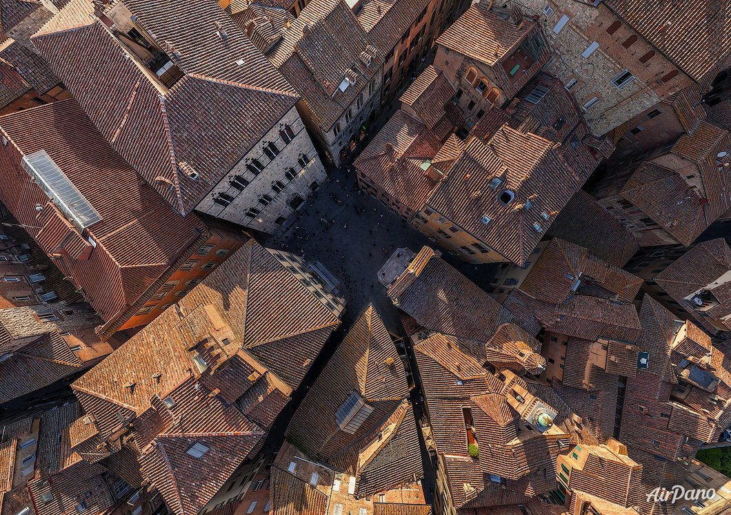 Siena, Italy. Aerographic photo. Bird's eye view. Airpano