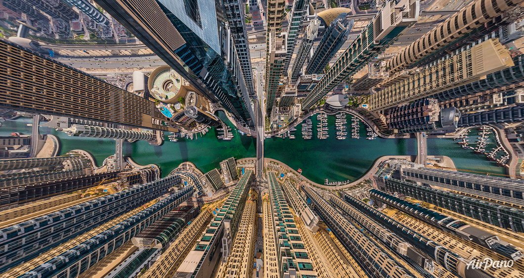 Dubai, UAE. Aerographic photo. Bird's eye view. Airpano