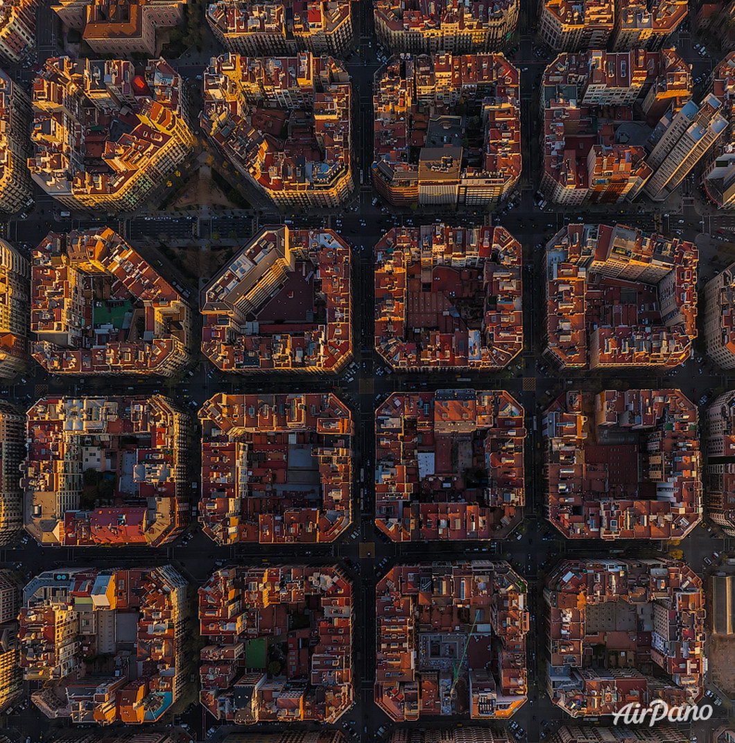 Barcelona, Spain. Aerographic photo. Bird's eye view. Airpano