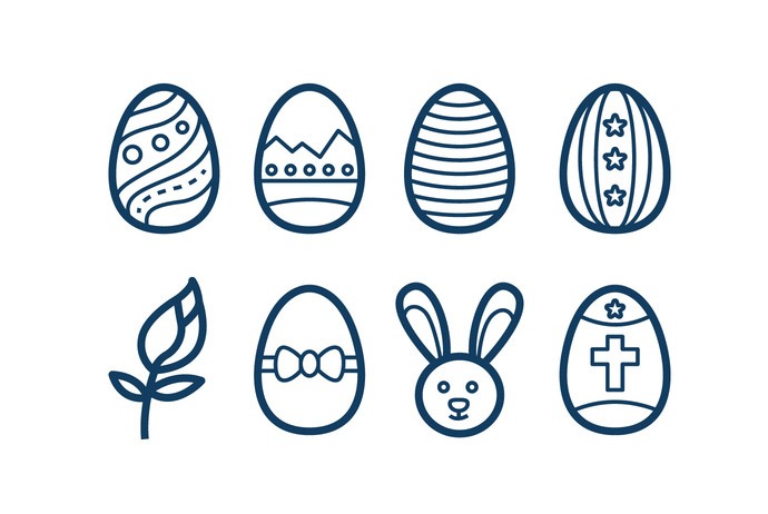 Free vector clipart for Easter day. Easter icon sets, ornaments and patterns.