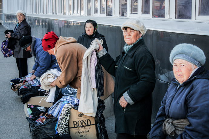 Colorful markets in the former Soviet republics that have not changed in a quarter of a century