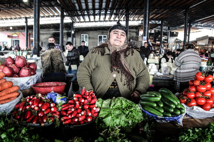 Colorful markets in the former Soviet republics that have not changed in a quarter of a century