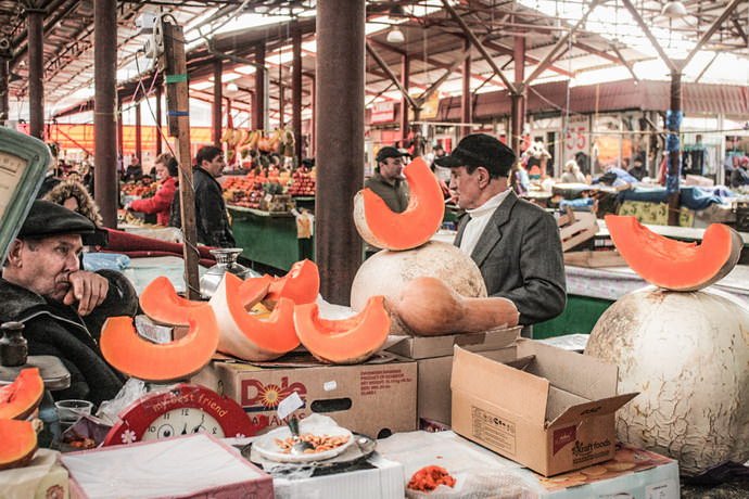 Colorful markets in the former Soviet republics that have not changed in a quarter of a century