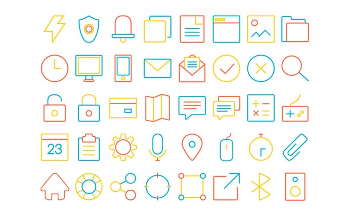 Office and Sport Icon set. Fresh Collection of Free Design Elements
