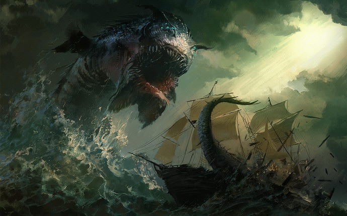 Sea monster wallpaper pack