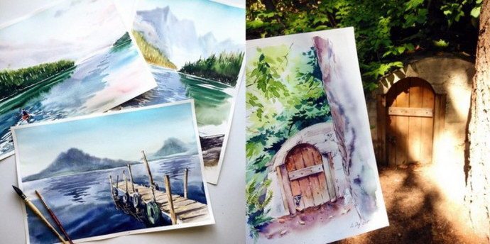 When spring and love lives in the heart. Lena Degtyarenko’s magic watercolor artworks