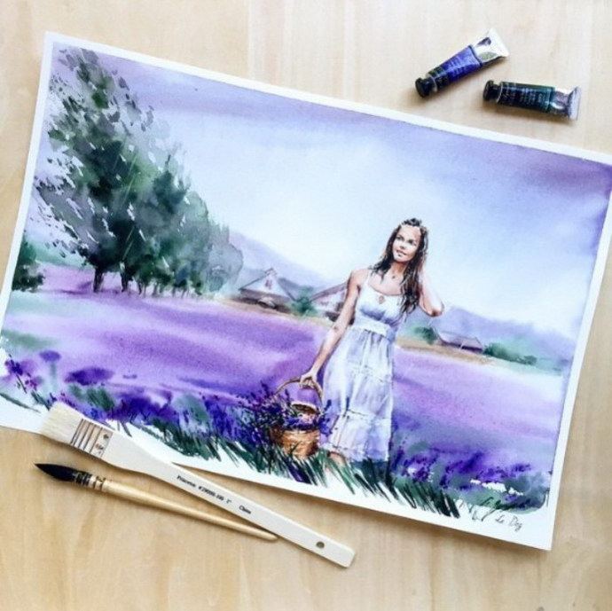 When spring and love lives in the heart. Lena Degtyarenko’s magic watercolor artworks