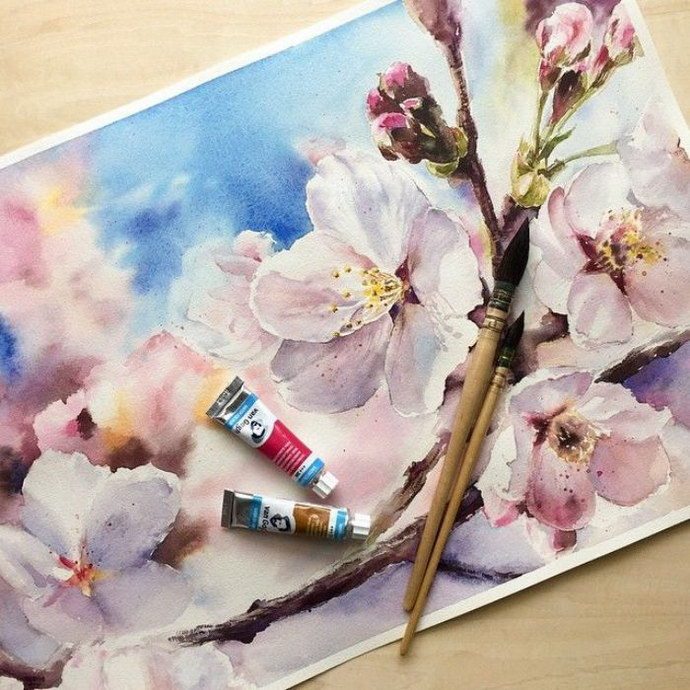 When spring and love lives in the heart. Lena Degtyarenko’s magic watercolor artworks