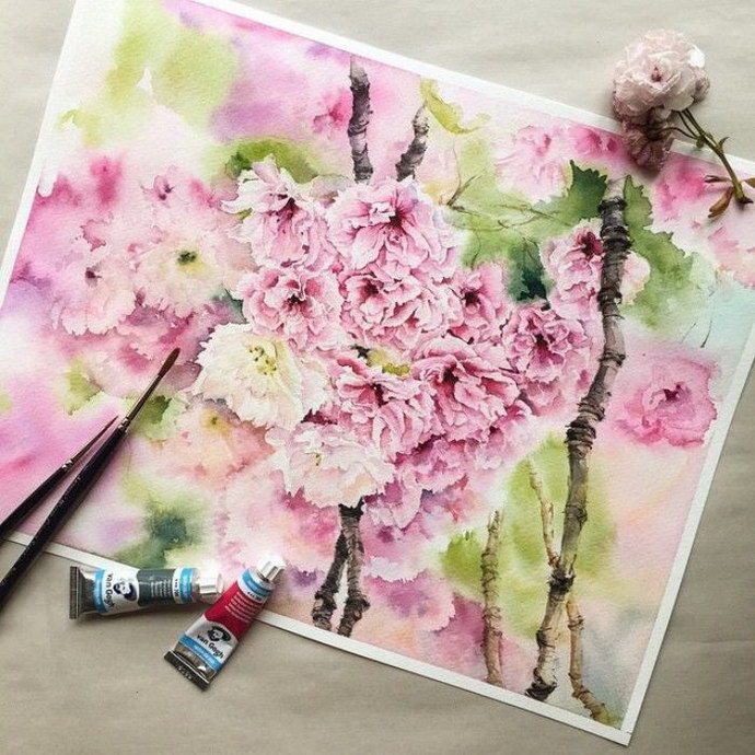 When spring and love lives in the heart. Lena Degtyarenko’s magic watercolor artworks